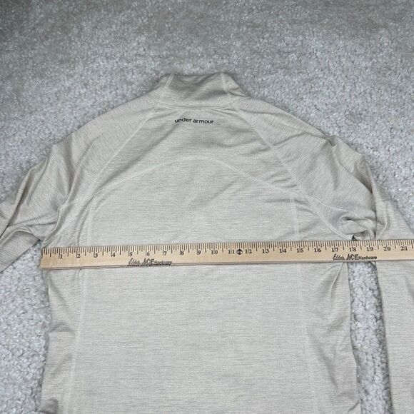 Under Armour Cold Gear Fitted 1/2 Zip Shirt Ivory Cream - Picture 10 of 11